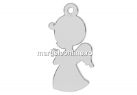 Pendant, angel boy, 925 silver, 17x8mm - x1