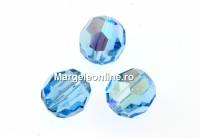 Swarovski, rotund fatetat, aquamarine shimmer, 8mm - x2