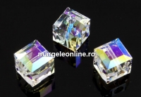 Swarovski, margele cub, crystal shimmer, 6mm - x2