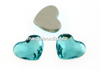 Swarovski, cabochon inima, light turquoise, 6mm - x2