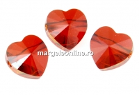 Swarovski, margele inima, red magma, 10mm - x2