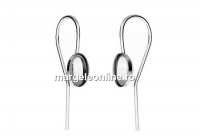Earring findings, 925 silver, 4120 fancy rivoli 8x6mm - x1pair