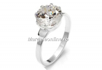 Ring base, with 6mm zirconia crystal, 925 silver, inside 19.7mm - x1
