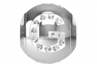Swarovski, becharmed, letter G with crystals, 12mm - x1
