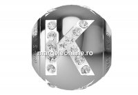 Swarovski, becharmed, litera K cu cristale, 12mm - x1