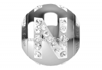 Swarovski, becharmed, litera N cu cristale, 12mm - x1