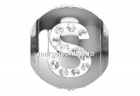 Swarovski, becharmed, litera S cu cristale, 12mm - x1