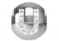 Swarovski, becharmed, litera U cu cristale, 12mm - x1