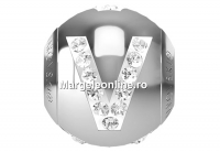 Swarovski, becharmed, letter V with crystals, 12mm - x1
