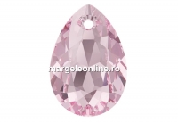 Swarovski, drop pendant, light rose, 9mm - x2