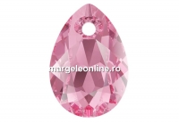 Swarovski, pandantiv picatura, rose, 9mm - x2