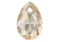 Swarovski, drop pendant, golden shadow, 9mm - x2