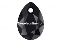 Swarovski, drop pendant, jet, 9mm - x2