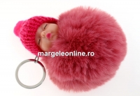Breloc pentru geanta, bebe puf, roz vintage, 10cm - x1