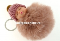 Breloc, bebe puf, blush roze, 10cm - x1