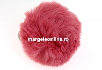 Breloc pentru geanta, mini puf, roz vintage, 7cm - x1