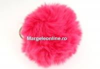 Breloc, mini puf, roz intens, 7cm - x1