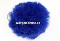 Breloc pentru geanta, mini puf, albastru, 7cm - x1