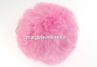 Breloc pentru geanta, maxi puf, roz, 9cm - x1