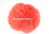 Breloc pentru geanta, maxi puf, corai, 9cm - x1