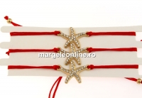 Bratara martisor, stea de mare cu cristale, 23x15mm - x3