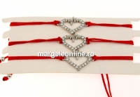 Bratara martisor, inima puls cu cristale, 23x14.5mm - x3