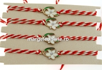 Bratara martisor, floare cu cristale, 21x12mm - x4