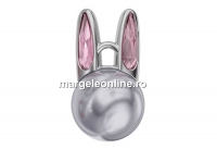 Swarovski, pandantiv Bubbly Bunny, lavander pearl, 15mm - x1