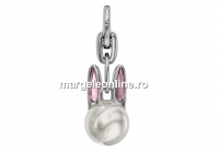 Swarovski, breloc Bubbly Bunny, white pearl - light rose,  22.5mm - x1