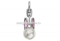 Swarovski, Bubbly Bunny key ring, white pearl, 22.5mm - x1