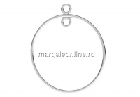 Pendant or earring findings, 925 silver, 24.5mm - x1pair