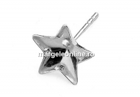 Tortite cercei argint 925 placat cu rodiu, stea Swarovski 10mm - x1per