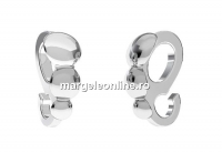 Extension system, pendant bail, 925 silver, 8x3mm - x1