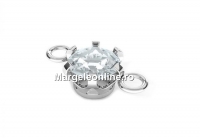 Link crystal, 925 silver, 13mm - x1