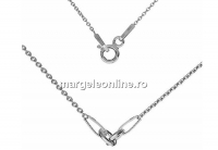 Chain for link, rhodium plated 925 silver, 45cm - x1