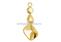 Pendant base, gold plated 925 silver, ceralun and fancy drop and square - x1