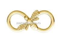 Link, infinity with bee, gold plated 925 silver, 16mm - x1