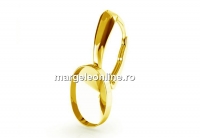 Earring findings, gold plated 925 silver, 4122 fancy rivoli 14x10mm - x1pair