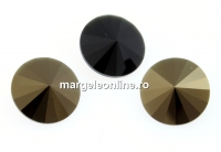 Swarovski, rivoli SS47, jet nut, 10mm - x2