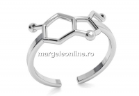 Baza inel serotonina, argint 925 pl cu rodiu, reglabil   - x1