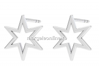 Earring findings star, 925 silver- x1pair