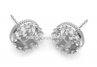 Earrings base, for ceralun and crystals, 925 silver, 10.5mm - x1pair