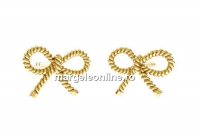 Earring findings, gold plated 925 silver - x1pair