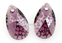 Swarovski, pandantiv picatura, amethyst silver patina, 22mm - x1