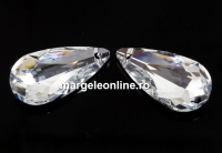 Swarovski, drop pendant, comet argent light, 24x12mm - x1