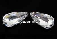 Swarovski, pandantiv picatura, comet argent light, 24x12mm - x1