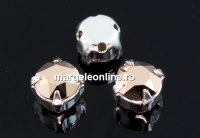 Swarovski, chaton montees, rose gold, 6mm - x10