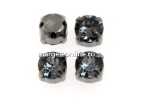 Swarovski, chaton montees negru gun- silver night, 4mm - x10