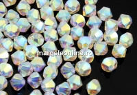 Swarovski, margele bicone, aurore boreale 2x, 4mm - x20