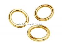 Hard jump rings, soldered, gold-plated 925 silver, 6.2x1mm - x5